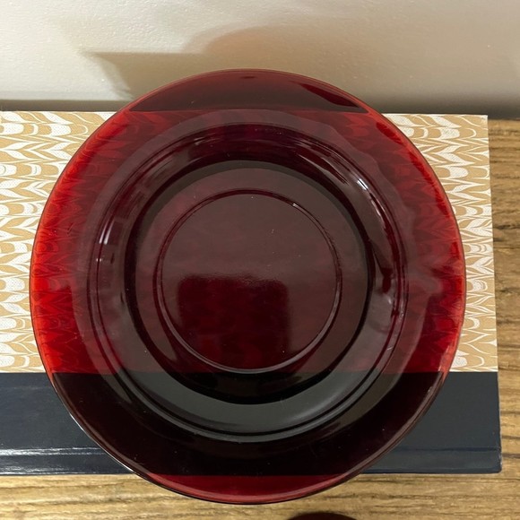 Vintage Anchor Hocking Royal Ruby Red Glass Tea Coffee Cup Mug and Saucer - Picture 6 of 11